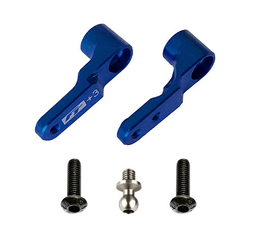 Team Associated FT Steering Bellcrank, +3mm, Blue Aluminum: RC10B6 91914