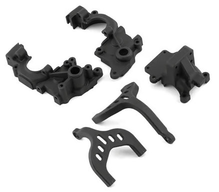 Team Associated RC10B6 Factory Team Laydown Gearbox & Chassis Braces (Carbon Composite) ASC91952
