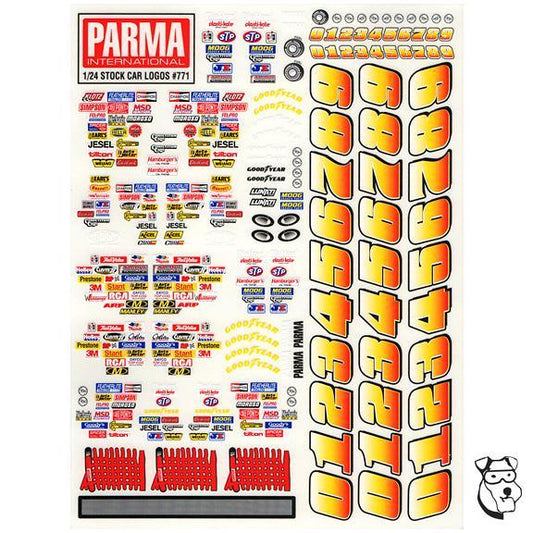 1/24 Stock Car Numbers, Fender Sponsors, Etc. Stickers Sheet