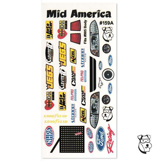 1/24 MUSTANG Drag Car Body #905 Decals (1 Pc)