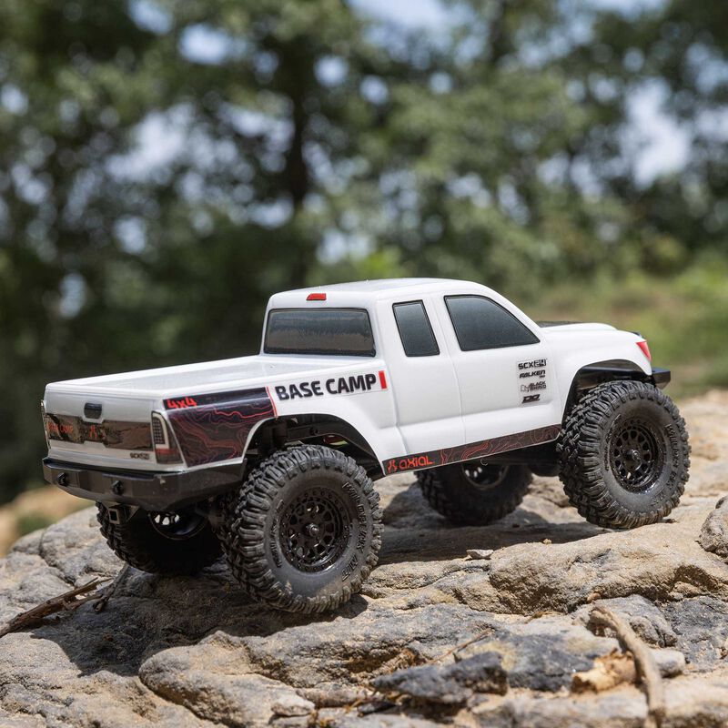 1/24 SCX24 Base Camp 4WD Rock Crawler Brushed RTR with Battery & Charger, White