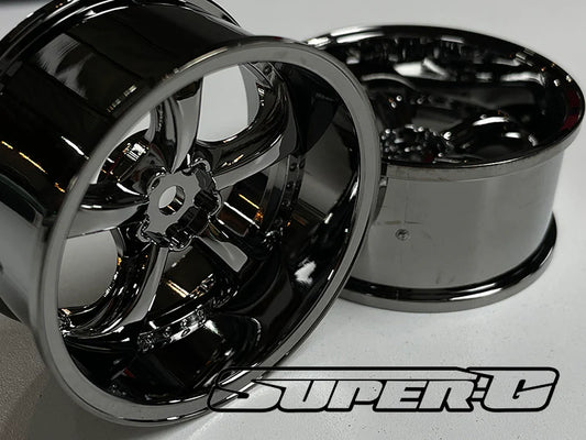 Work VS-KF (Black Metal Chrome) 5mm - 7mm 1/10 WHEELS Rims [Overdose] OD2726B OD2728B VSKF