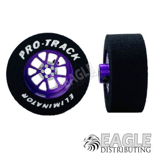3/32 x 1 1/16 x .435 Purple Bulldog Drag Rear Wheels with Nat. Rubber Tires