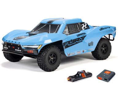 1/10 FURY MEGA 550 Brushed 2WD Short Course Truck RTR with Battery & Charger, Blue