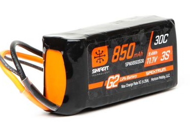 11.1V 850mAh 3S 30C Smart G2 LiPo Battery: IC2