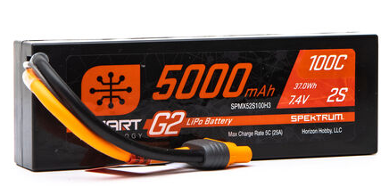 7.4V 5000mAh 2S 100C Smart G2 Hardcase LiPo Battery: IC3