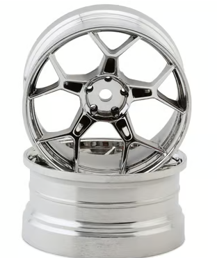 DS Racing Feathery 5Y Drift Wheels (Chrome) (2) (8mm Offset) w/12mm Hex