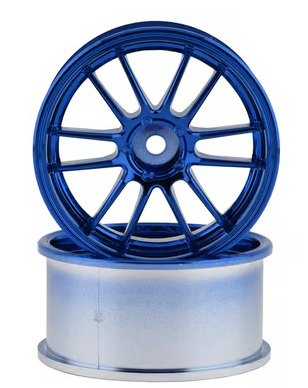 Mikuni Ultimate GL 6-Split Spoke Drift Wheels (Plated Blue) (2) (7mm Offset) w/12mm Hex