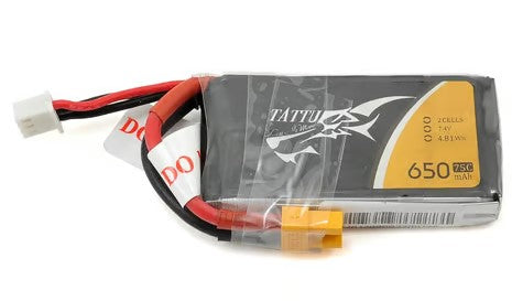 Tattu 2s LiPo Battery 75C (7.4V/650mAh) w/XT-30 Connector TAT-75C-650-2S1P-XT30