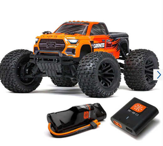 ARRMA 1/10 GRANITE 4X2 BOOST MEGA 550 Brushed Monster Truck RTR with Battery & Charger, Orange