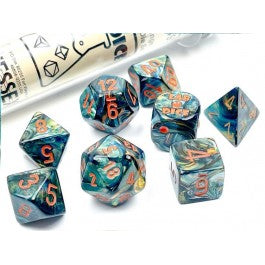 Chessex Lustrous Alpestris/Orange 7 Die Set