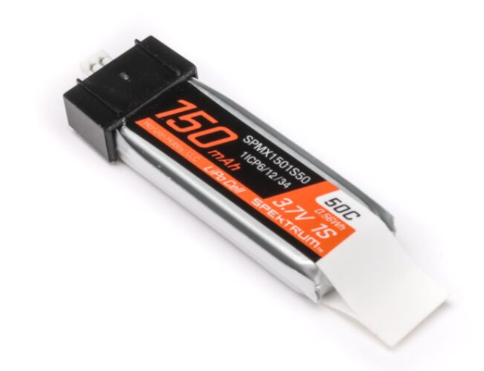 3.7V 150mAh 1S 50C LiPo Battery: JST PH1.25 Connector SPMX150S50