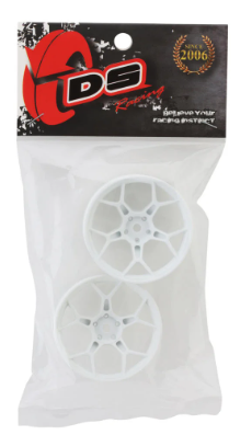 DS Racing Feathery 5Y Drift Wheels (High Gloss 2K White) (2) (8mm Offset) w/12mm Hex