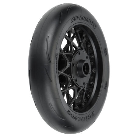 Proline 1/4 Supermoto Tire Front MTD Black Wheel: PM-MX PRO1022210