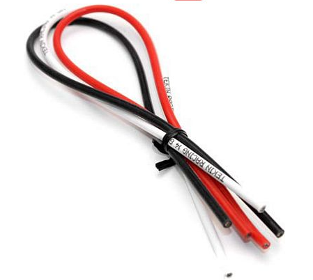 Tekin 12" 14awg Silicon Power Wire (Black/Red/White) (3)