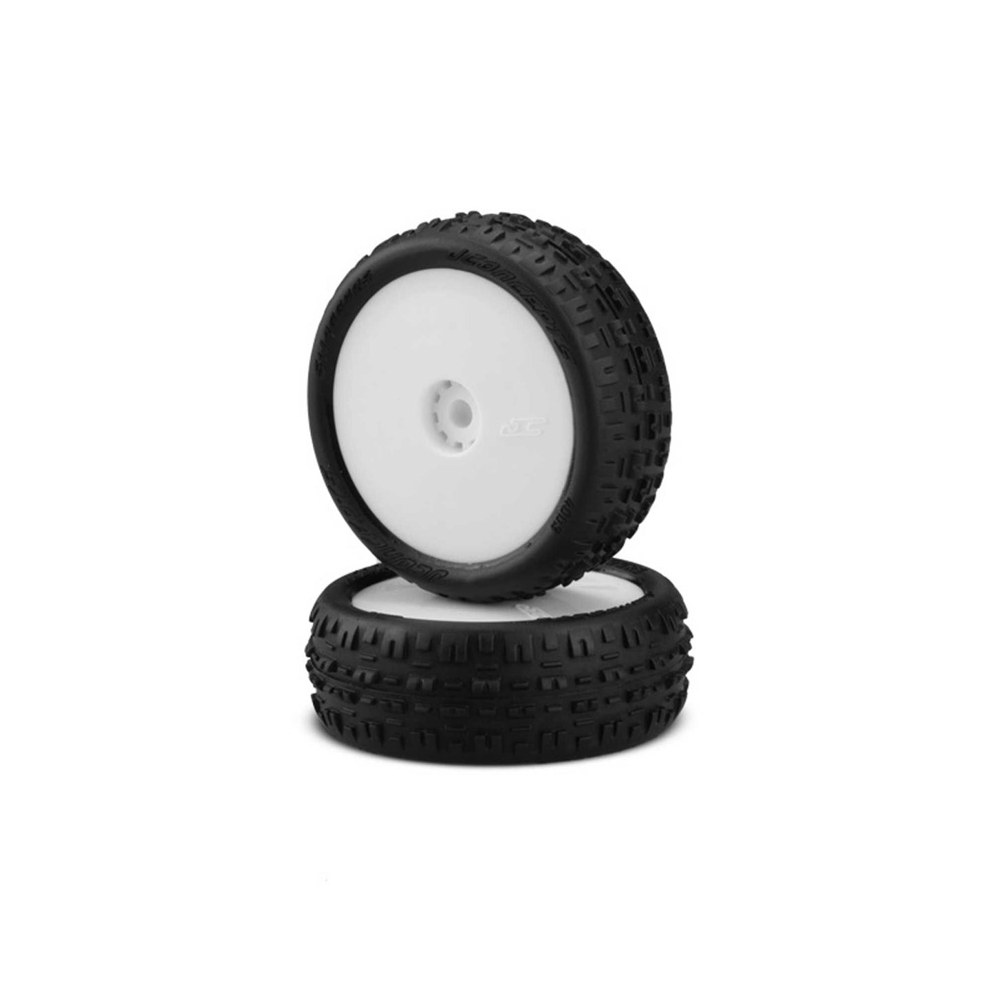 JCONCEPTS 1/16 Swagger Pre-Mounted Front Mini-B Tires, White Wheels, Pink Compound (2) JCO4003101011