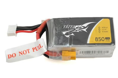 Tattu 3s LiPo Battery 75C (11.1V/850mAh) w/XT-30 Connector TAT-75C-850-3S1P-XT30