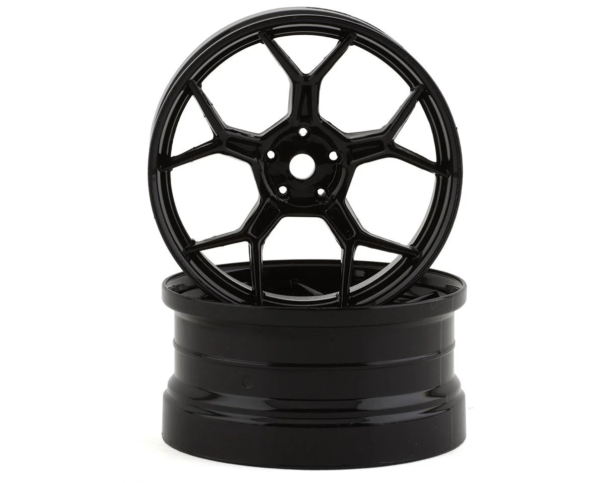 DS Racing Feathery Split Spoke Drift Rim (Black Hi Gloss) (2) (6mm Offset) w/12mm Hex