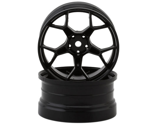 DS Racing Feathery 5Y Drift Wheels (High Gloss 2K Black) (2) (8mm Offset) w/12mm Hex