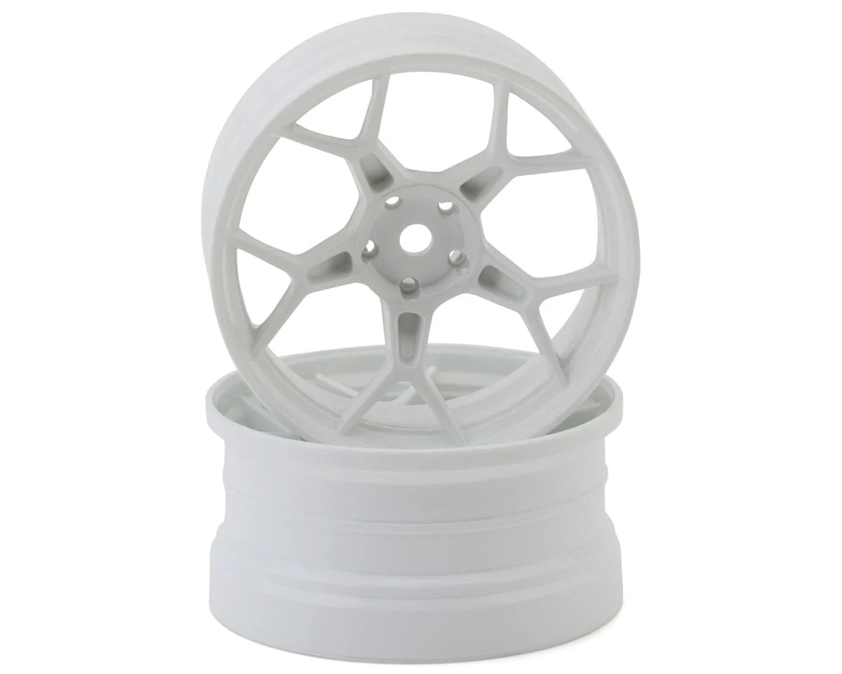 DS Racing Feathery 5Y Drift Wheels (High Gloss 2K White) (2) (8mm Offset) w/12mm Hex