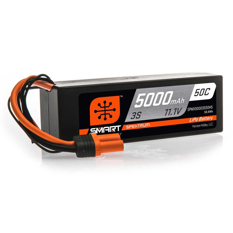 SPEKTRUM 5000mAh 3S 11.1V 50C Smart LiPo Hardcase; IC5