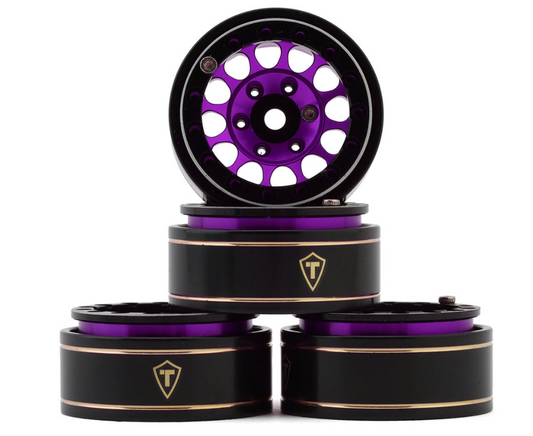 Treal Hobby Type I 1.0" Classic 12-Spoke Beadlock Wheels (Purple) (4) (27.2g) TLHTSCX24-245