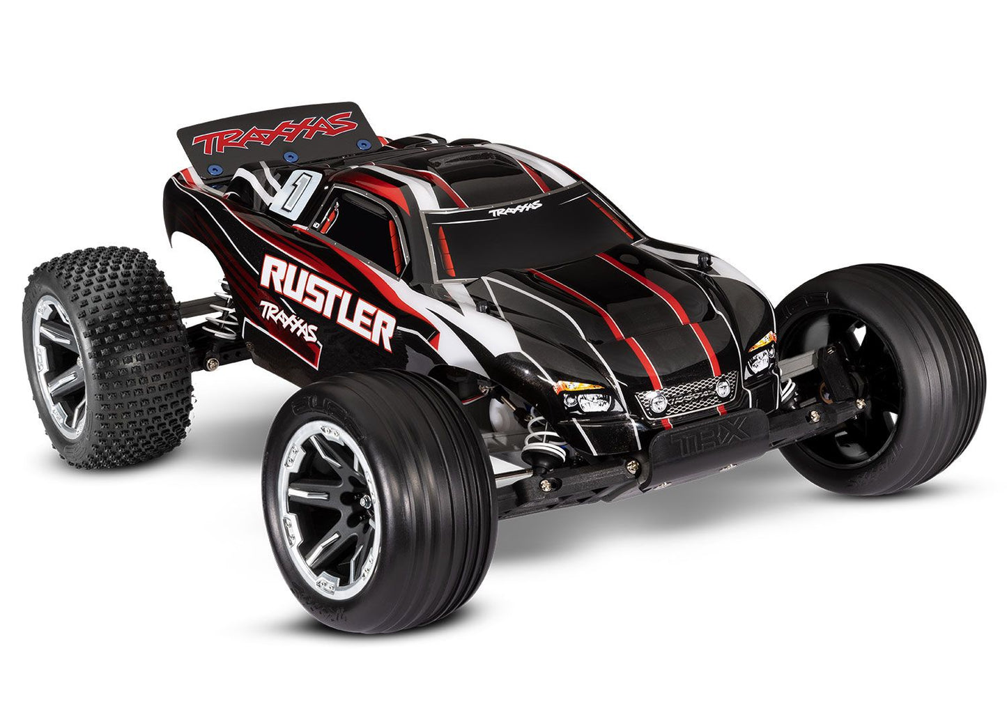 TRAXXAS RUSTLER: 1/10 SCALE STADIUM TRUCK w/USB-C 37054-8-BLK