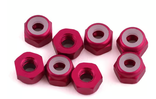 1UP Racing 3mm Aluminum Locknuts (Hot Pink) (8)