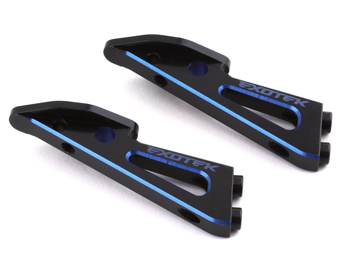 Exotek B6.3 Aluminum Wing Mounts (Black/Blue) (2)