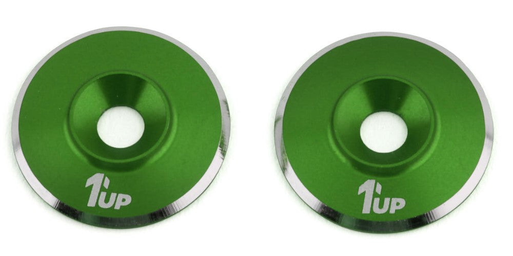 1UP Racing 3mm LowPro Wing Washers (Green Shine) (2) 1UP820821