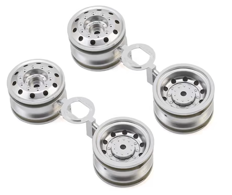 Tamiya TT-01 Type-E Racing Truck Wheels (Matte Chrome) (4)