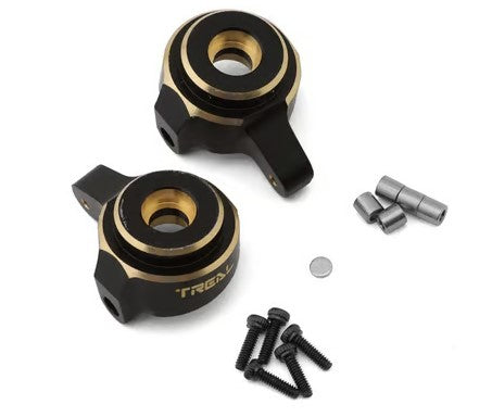 Treal Hobby Axial SCX24 Brass Front Steering Knuckles (Black) (2) (10g) TLHTSCX24-06