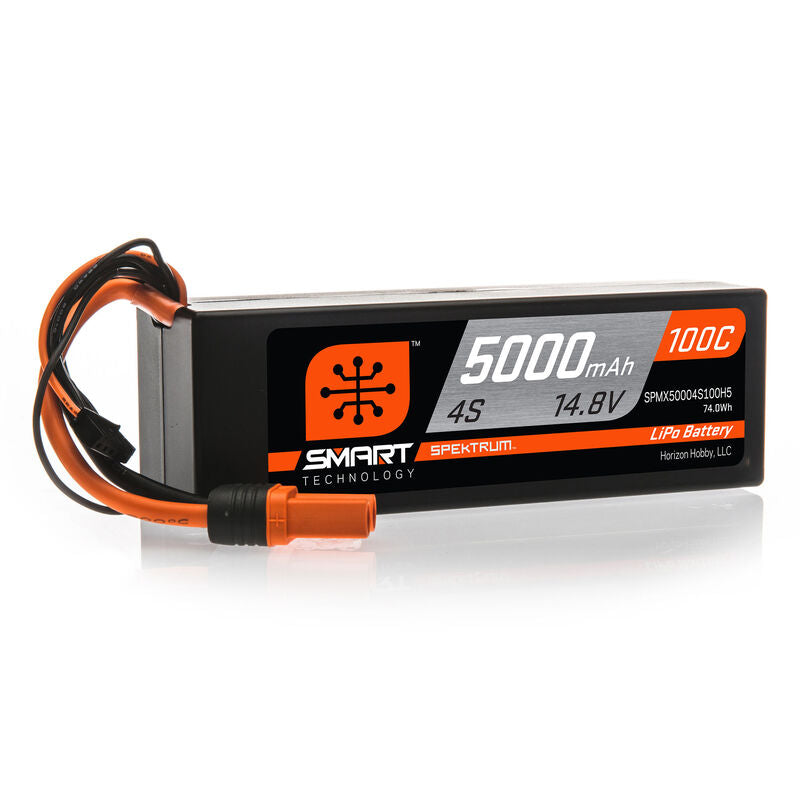 SPEKTRUM 5000mAh 4S 14.8V 100C Smart LiPo Hardcase; IC5