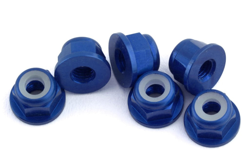 1UP Racing 3mm Aluminum Flanged Locknuts (Dark Blue) (6) 1UP870103