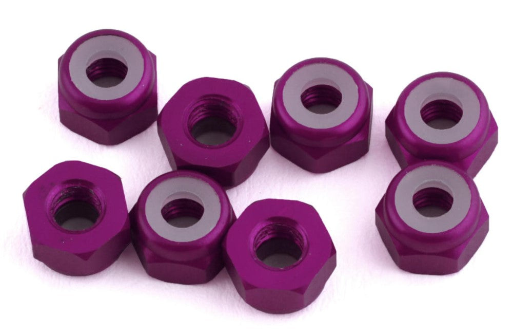 1UP Racing 3mm Aluminum Locknuts (Purple) (8) 1UP870302