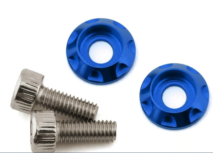 Team Brood M3 Motor Washer Heatsink w/Screws (Blue) (2) (8mm)