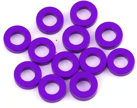 1UP Racing 3x6mm Precision Aluminum Shims (Purple) (12) (1mm) 80324