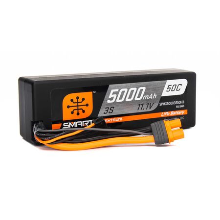 SPEKTRUM 5000mAh 2S 7.4V 50C Smart LiPo Hardcase; IC3