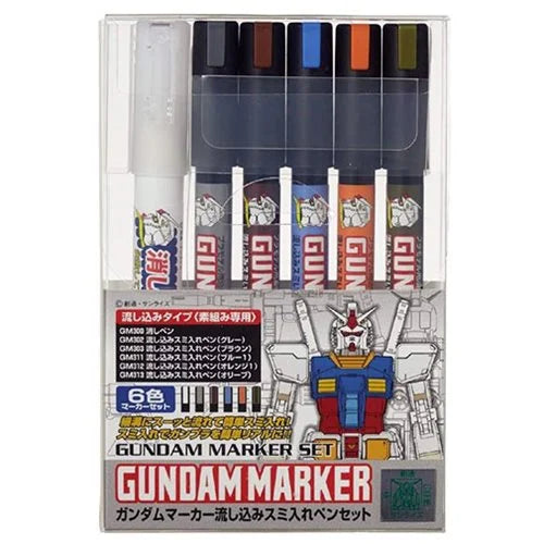 Gundam Marker GMS122 Pouring Inking Set of 6 MR HOBBY