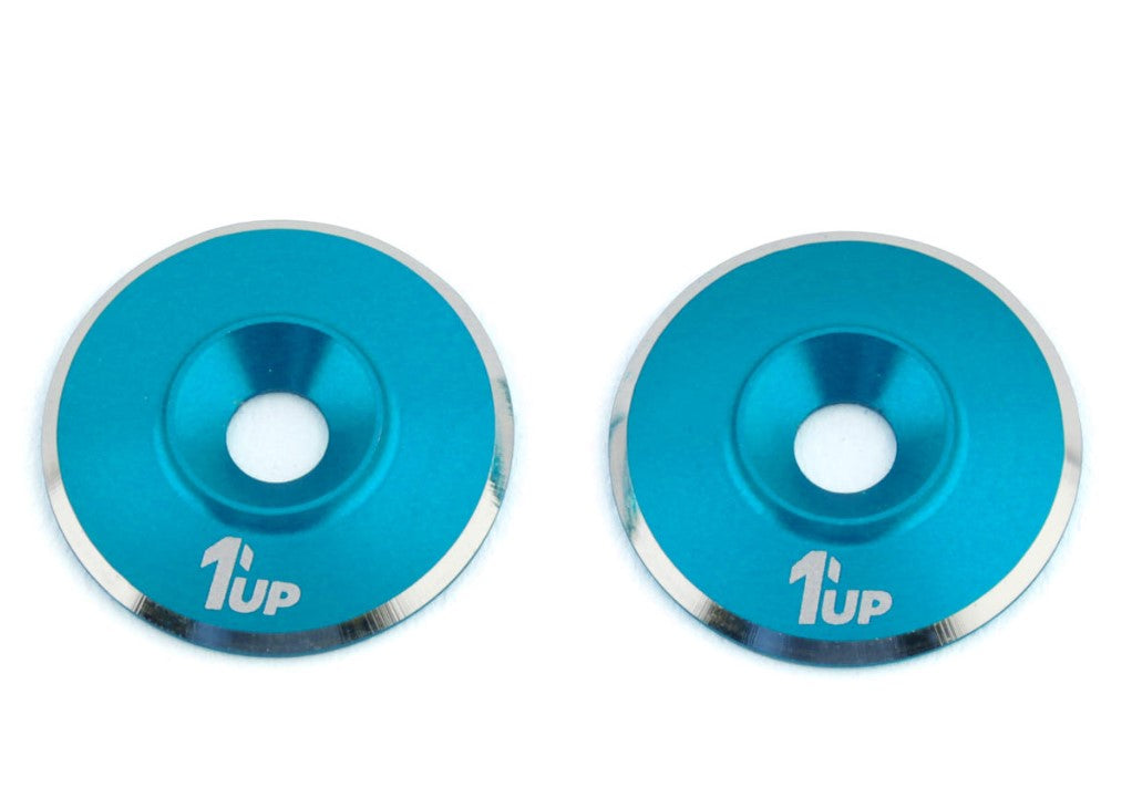 1UP Racing 3mm LowPro Wing Washers (Bright Blue Shine) (2) 1UP820221