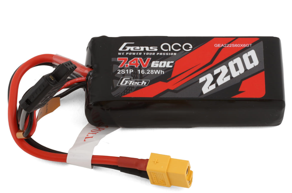 Gens Ace 2S G-Tech Smart LiPo Battery 60C (7.4V/2200mAh) w/XT-60 Connector GEA222S60X6GT