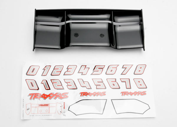 TRAXXAS Wing, Revo (black)/ decal sheet