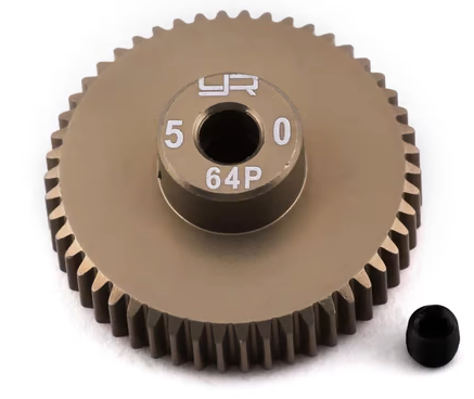 Yeah Racing 64P Hard Coated Aluminum Pinion Gear (50T)