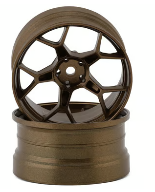 DS Racing Feathery 5Y Drift Wheels (Bronze) (2) (8mm Offset) w/12mm Hex DS-DF-5Y2-8B-BZ