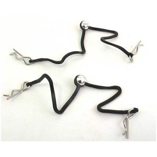 Hot Racing Body Clips w/Fastened Rubber Leash (Silver)