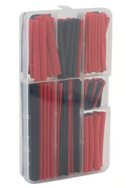 EcoPower Heat Shrink Tubes w/Plastic Case (Black & Red) (150)