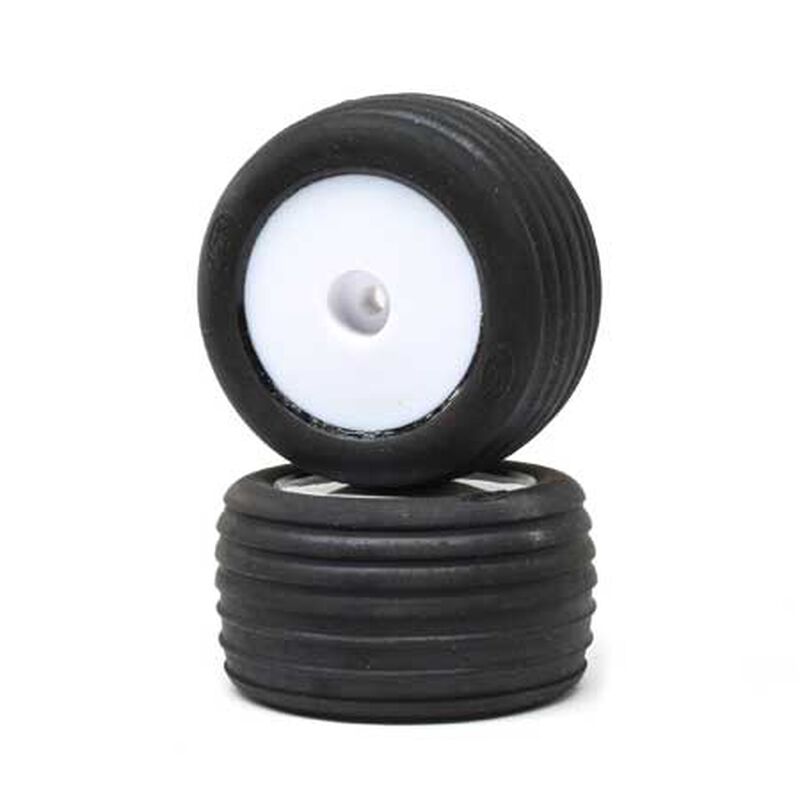 LOSI Directional Tires, FR, Mntd, Wht (2): Mini-T 2.0