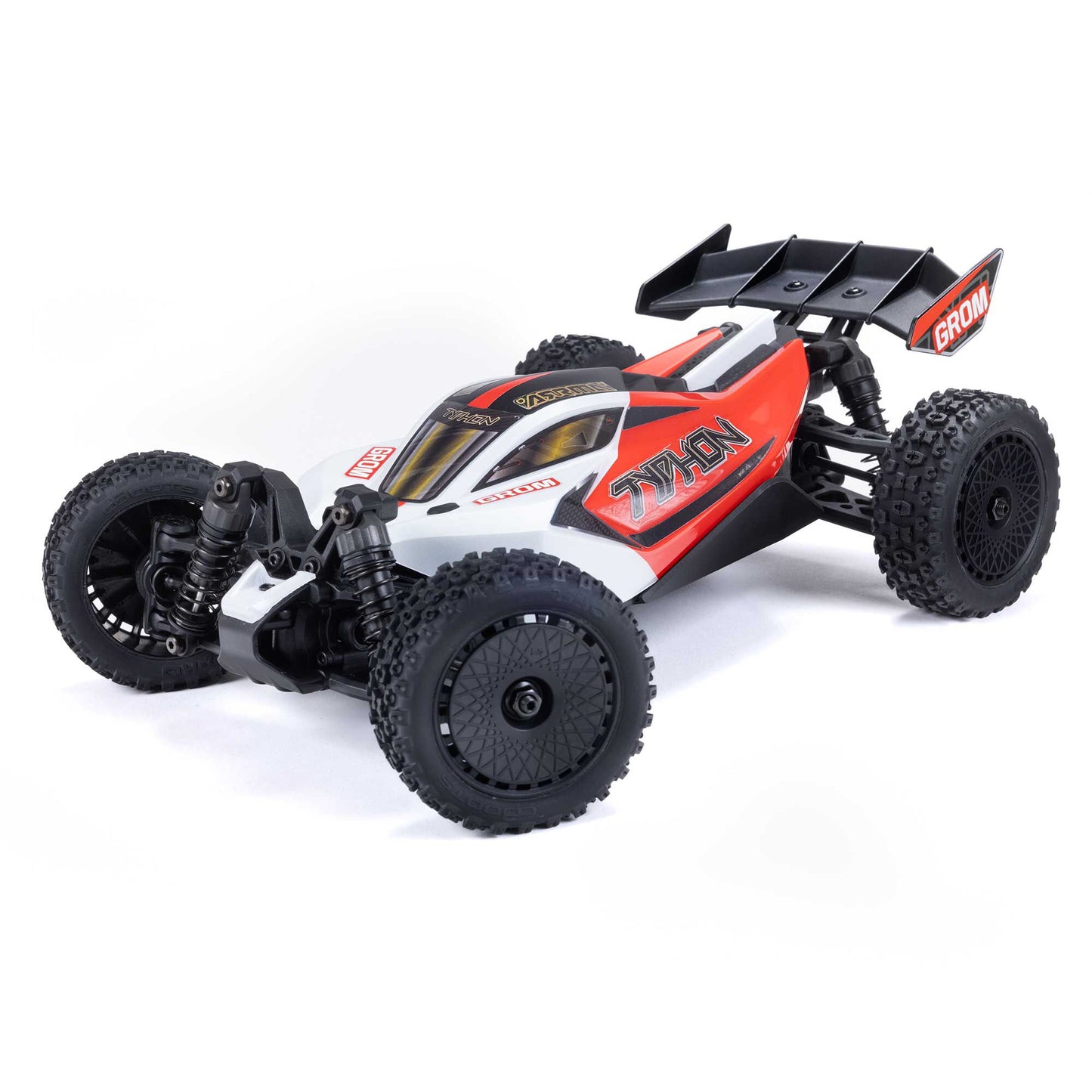 ARRMA TYPHON GROM MEGA 380 Brushed 4X4 Small Scale Buggy RTR with Battery & Charger, Red/White ARA2106T2