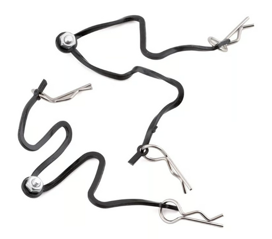 Hot Racing Body Clips w/Fastened Rubber Leash (Silver)