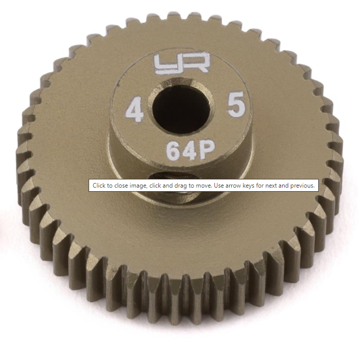 Yeah Racing 64P Hard Coated Aluminum Pinion Gear (45T)